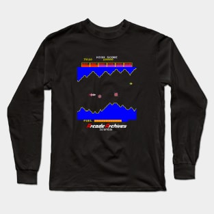 Mod.9 Arcade Scramble Space Invader Video Game Long Sleeve T-Shirt